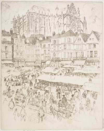 La Place, Beauvois by Joseph Pennell